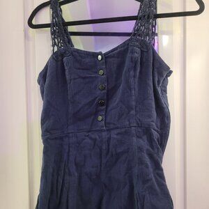 Blue top with Crochet straps